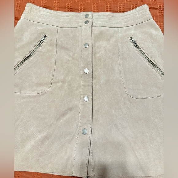 Blank NYC | Women’s Genuine Leather Beige Mini Skirt | Sz 28 - Picture 7 of 13